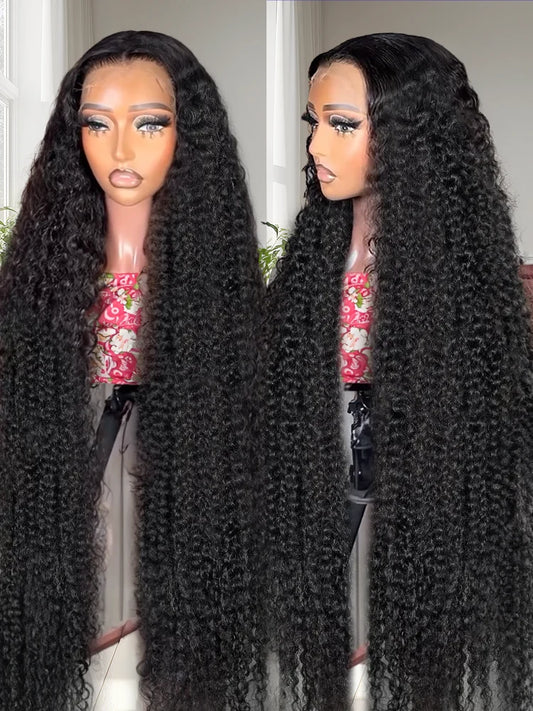 30 40 Inch 250 Density Curly 13x6 HD Transparent Lace Frontal Wigs Glueless 5x5 Closure Human Hair Deep Wave 13x4 Lace Front Wig