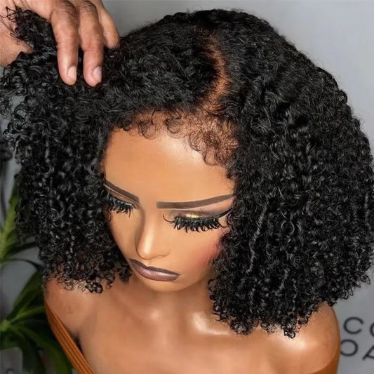 CEXXY Short Bob Wig 13x6 HD Lace Frontal Wig Jerry Curly Human Hair Wig Water Wave 13x4 Lace Remy Human Wig For Women On Sale