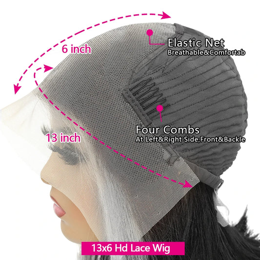 36 34 32 inch 5x5 6x6 Lace Closure Wig 42 40 30 inch Long Thick 13x6 Pre Plucked Straight Human Hair Lace Frontal Wigs For Women