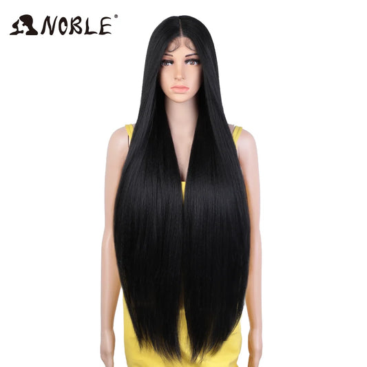 Noble Synthetic Lace Front Wigs For Women 36 Inch Kinky Straight Wig Lace Front Wig Ombre Lace Wigs Cosplay Lace Front Wig