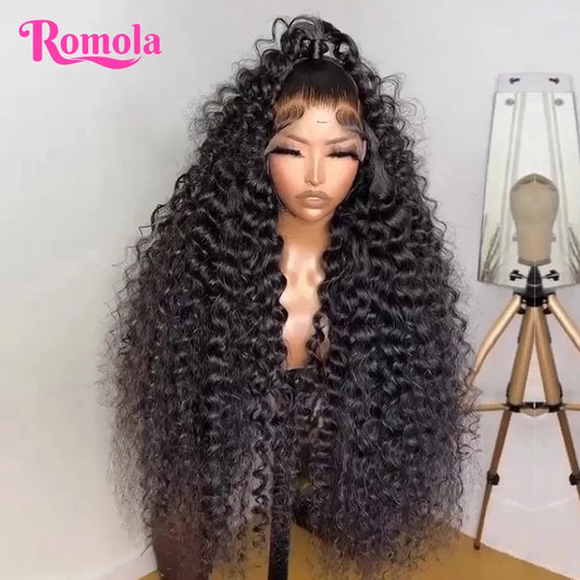 13x6 Hd Lace Frontal Wig Deep Wave Loose Curly Wigs For Black Women Water Wave Human Hair Wig 30 Inch Lace Front Wig Human Hair