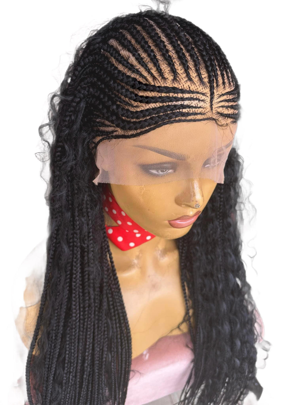 B4- Fulani Braided/ Feed in Lace Wig with Wavy Hair Preorder available
