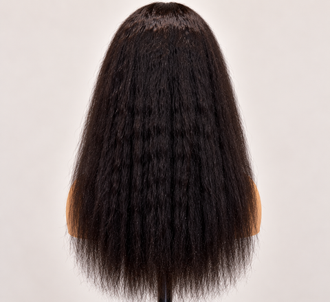 Kinky Straight HD Lace Virgin Human Hair Wig – Pre-Plucked, 250–300% Density
