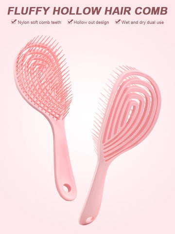 Hollow Out Hair Brush - Fast Blow Drying Scalp Massage Comb for Curly/Wet Hair, Detangling & Styling Tool