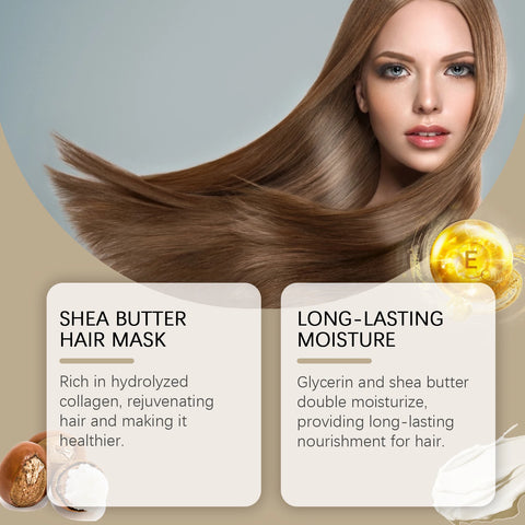 Hoegoa Shea Butter Moisturizing Nourishing Hydration Hair Mask Smooth Revitalizing Repair Dry Deep Conditioning Hair Treatment