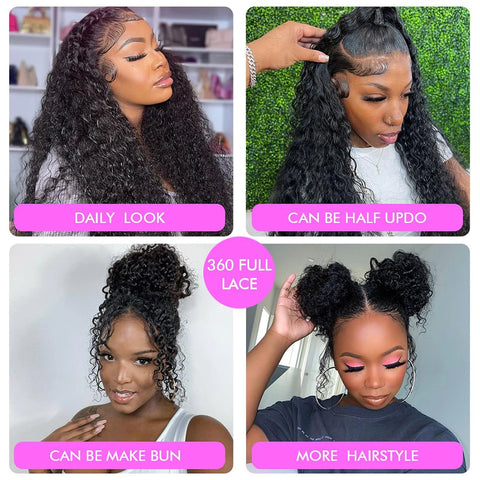 Invisi Strap HD 360 Full Lace Wig Human Hair 250 Density Precut 360 Lace Frontal Wig Drawstring Snug Fit Glueless Wig Preplucked