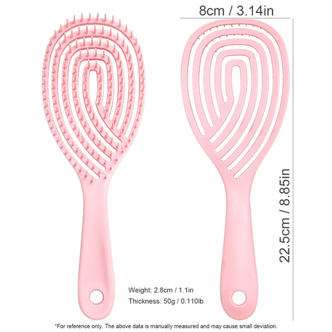 Hollow Out Hair Brush - Fast Blow Drying Scalp Massage Comb for Curly/Wet Hair, Detangling & Styling Tool