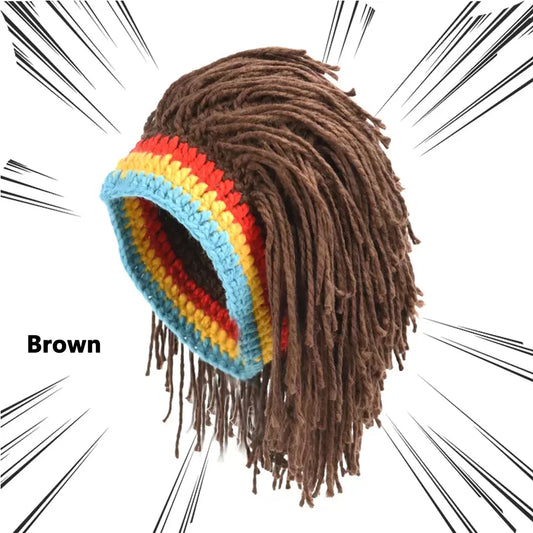 LUPU Synthetic Rasta Wig Hair Cap Beanie Hat Jamaica Rasta Handmade Cap Reggae Dreadlocks African Roots Wig Funny Bob Marley