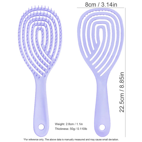 Hollow Out Hair Brush - Fast Blow Drying Scalp Massage Comb for Curly/Wet Hair, Detangling & Styling Tool