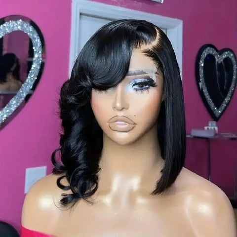 250% Straight Brazilian Virgin Human Hair Wigs 13x6 HD Lace Front Wigs Trendy Layered Cut Wavy Straight Wigs Glueless Lace Wigs