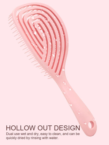 Hollow Out Hair Brush - Fast Blow Drying Scalp Massage Comb for Curly/Wet Hair, Detangling & Styling Tool