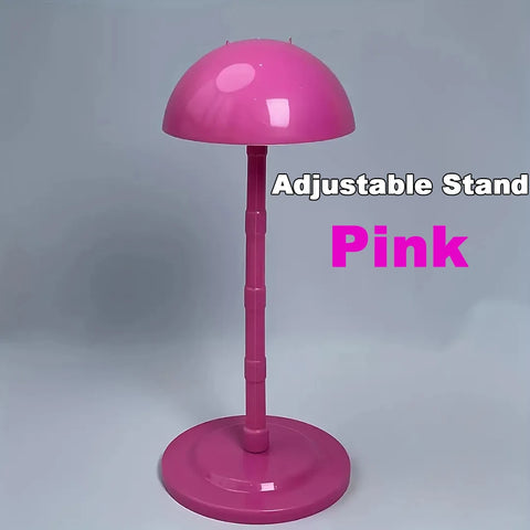 Adjustable Wig Hat Display Stand Portable Detachable Round-Top Mushroom Stand Holder For Styling Portable Dryers Hat Accessories