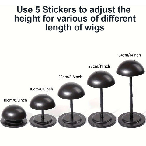 Adjustable Wig Hat Display Stand Portable Detachable Round-Top Mushroom Stand Holder For Styling Portable Dryers Hat Accessories
