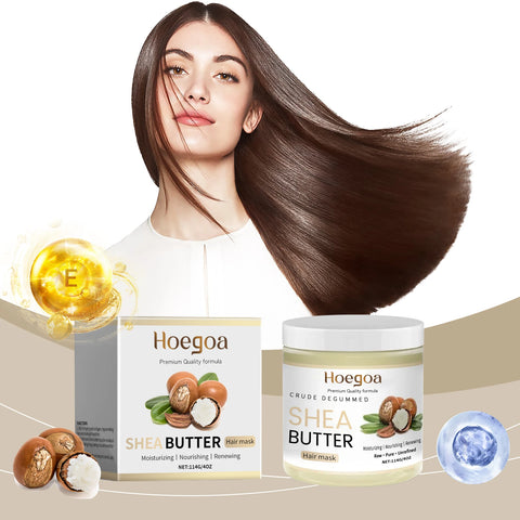 Hoegoa Shea Butter Moisturizing Nourishing Hydration Hair Mask Smooth Revitalizing Repair Dry Deep Conditioning Hair Treatment