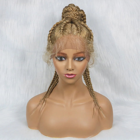 Braided Lace Front Wigs 360 Synthetic Wig 24inches Box Wig Braids African Braiding Hair With Baby Hair Ponytail hair