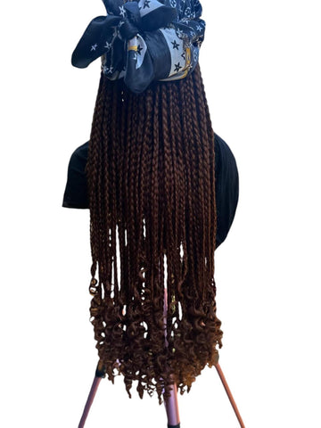 E2- Elegant Satin Scarf Wig/ Two Strand Twist