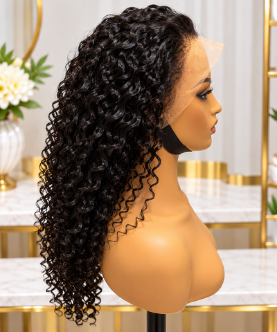 Jerry Curl Virgin Human Hair Transparent Lace Wig- Pre Plucked