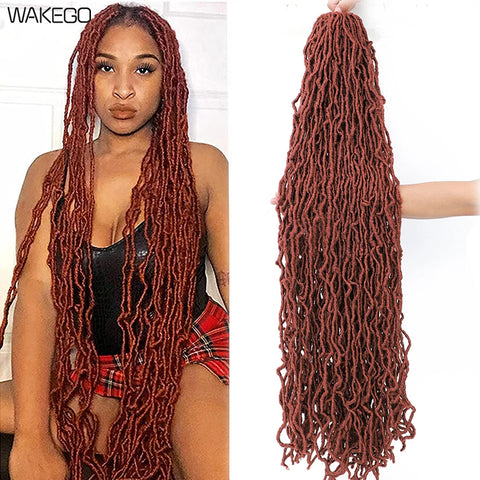 18 24 36 Inch 6 Packs Soft Locs Crochet Hair New Faux Locs Crochet Hair Pre Looped Crochet Hair for Black Women 21 Strands/Pack
