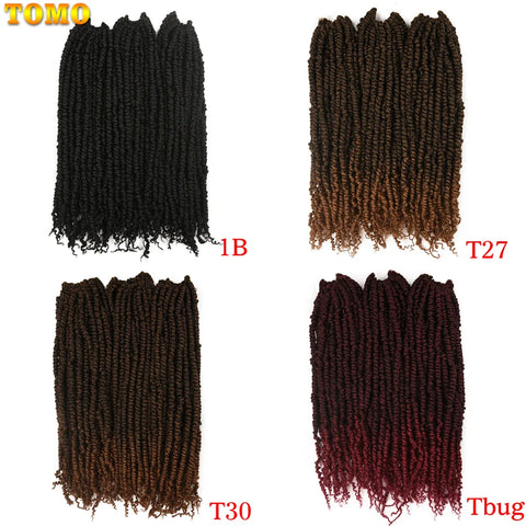 TOMO Bomb Twist Crochet Hair Synthetic 12Roots Spring Twist Pre Looped Crochet Braids Hair Extension Passion Twist for Women