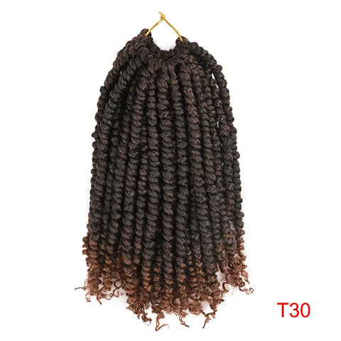 TOMO Bomb Twist Crochet Hair Synthetic 12Roots Spring Twist Pre Looped Crochet Braids Hair Extension Passion Twist for Women