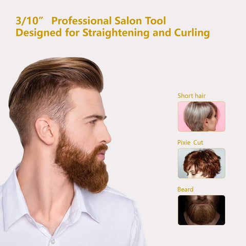 KIPOZI Titanium MINI Hair Straightener Short Hair Pixue Cut Titanium Dual Voltage Flat Hair Iron Thin Pencil Beard Straightener
