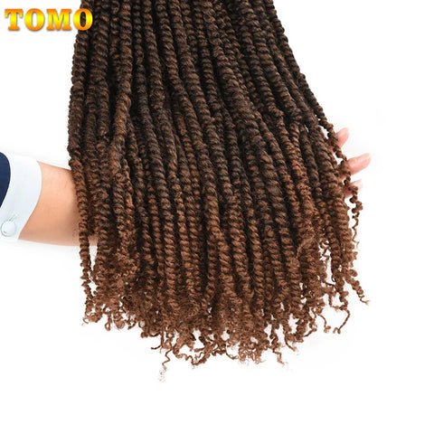 TOMO Bomb Twist Crochet Hair Synthetic 12Roots Spring Twist Pre Looped Crochet Braids Hair Extension Passion Twist for Women