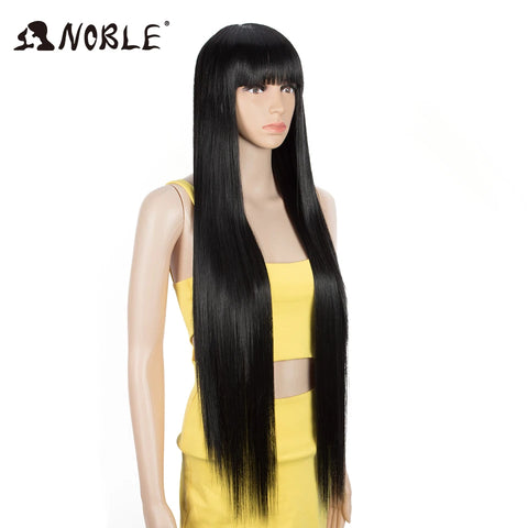 Noble Cosplay Synthetic Wig With Bangs Long Straight Wig Ombre Blond Colored Wig Wig For Women Wig For Black Women Synthetic Wig