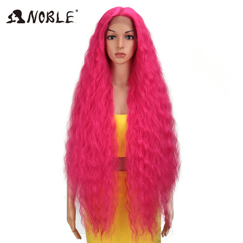 Noble Cosplay Synthetic Lace Wigs For Black Women Long Curly Hair 42 Inch Cosplay Blonde Ombre Lace Front Wig Synthetic Lace Wig