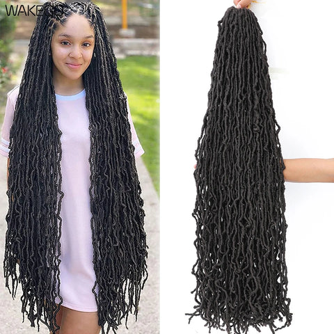18 24 36 Inch 6 Packs Soft Locs Crochet Hair New Faux Locs Crochet Hair Pre Looped Crochet Hair for Black Women 21 Strands/Pack