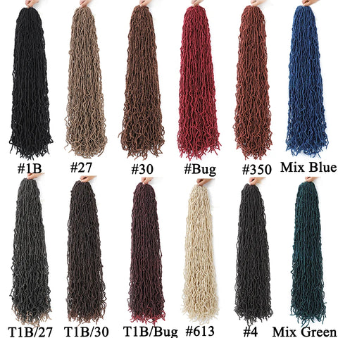 18 24 36 Inch 6 Packs Soft Locs Crochet Hair New Faux Locs Crochet Hair Pre Looped Crochet Hair for Black Women 21 Strands/Pack