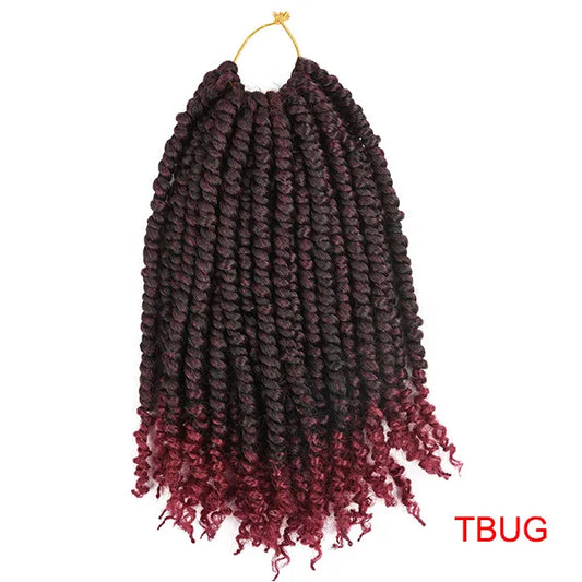 TOMO Bomb Twist Crochet Hair Synthetic 12Roots Spring Twist Pre Looped Crochet Braids Hair Extension Passion Twist for Women