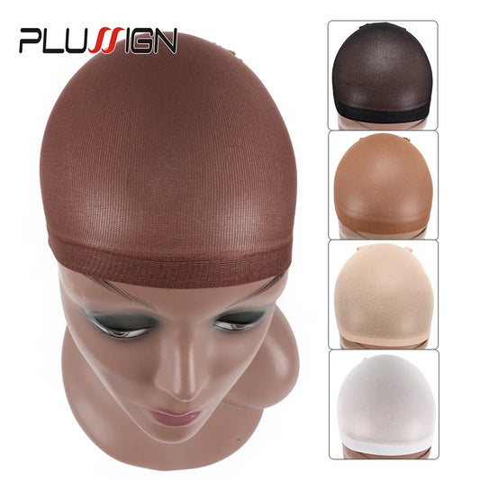 Plussign 1Pack 2Pcs Hair Wig Cap Wholesale Brown Stocking Wig Caps Professional Package Hair Net Blonde Dark Brown Hairnet