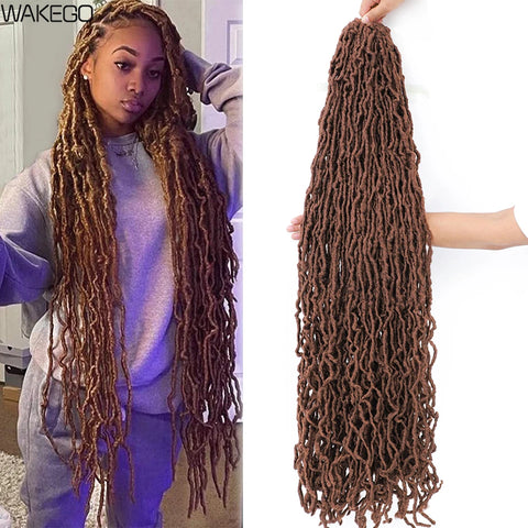 18 24 36 Inch 6 Packs Soft Locs Crochet Hair New Faux Locs Crochet Hair Pre Looped Crochet Hair for Black Women 21 Strands/Pack