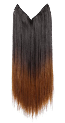SARLA Synthetic No Clip Hair Extension Ombre Natural Fake False Long Straight Hairpiece Blonde Hair For Women