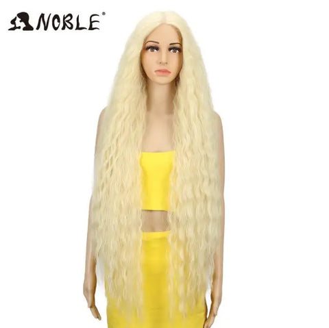 Noble Cosplay Synthetic Lace Wigs For Black Women Long Curly Hair 42 Inch Cosplay Blonde Ombre Lace Front Wig Synthetic Lace Wig