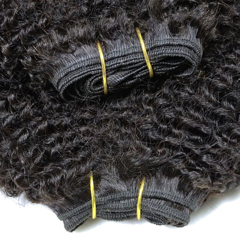 Human Hair Weft Different 4C Afro Kinky Curly Virgin Brazilian Human Hair Extensions Weave Bundles Weaving African Black Women