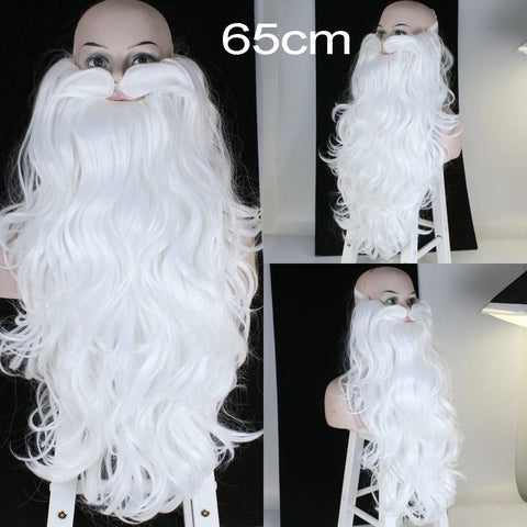 Top Quality Santa Claus Wig Beard Long White Fancy Christmas Party Hot Festive Party 60/65/80cm Beard Halloween Wig Accessory