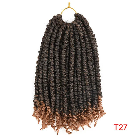 TOMO Bomb Twist Crochet Hair Synthetic 12Roots Spring Twist Pre Looped Crochet Braids Hair Extension Passion Twist for Women