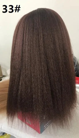 Lydia Afro Kinky Straight U Part Black 1B# Color Hair Wig Heat Resistant Synthetic 16-22 Inch Daily Wigs For Women  Ladies