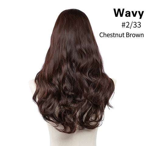 Synthetic U Part Clip in Hair Extension Clip-on Natural Thick False Fake Blonde Long Straight Hairpieces 16 20 24 inch