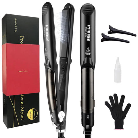 Steam Hair Straightener Professional Ceramic Vapor Flat Iron 450℉ Fast Heat Argan Oil Treatment Hair Care Tools