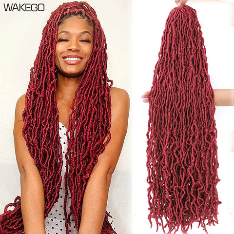 18 24 36 Inch 6 Packs Soft Locs Crochet Hair New Faux Locs Crochet Hair Pre Looped Crochet Hair for Black Women 21 Strands/Pack