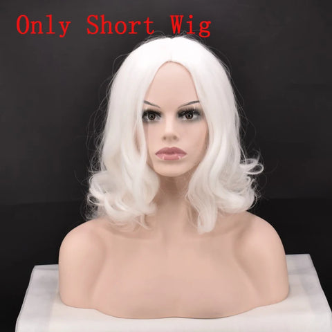 Christmas Cosplay Wig Beard Santa Claus White Curly Long Synthetic Hair Adult Halloween Cosplay Costume Gift Role Play +Wig Cap