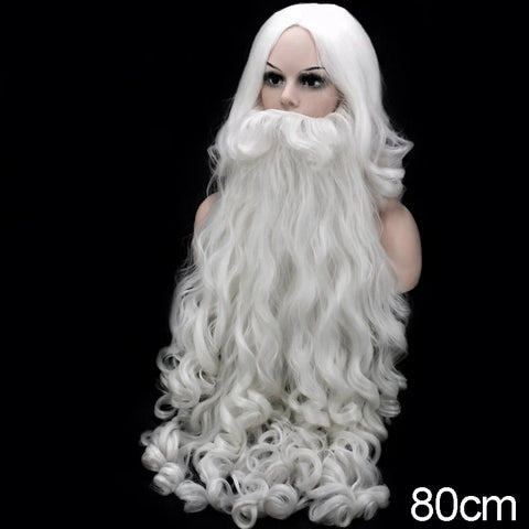 Top Quality Santa Claus Wig Beard Long White Fancy Christmas Party Hot Festive Party 60/65/80cm Beard Halloween Wig Accessory