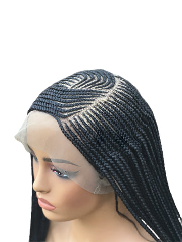 B3- Braided Wig: Handmade cornrow, Full French Lace