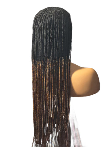 A2- Ombre Braided Lace Wig with middle part