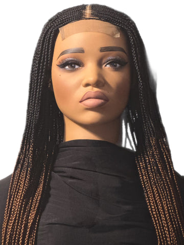 A2- Ombre Braided Lace Wig with middle part