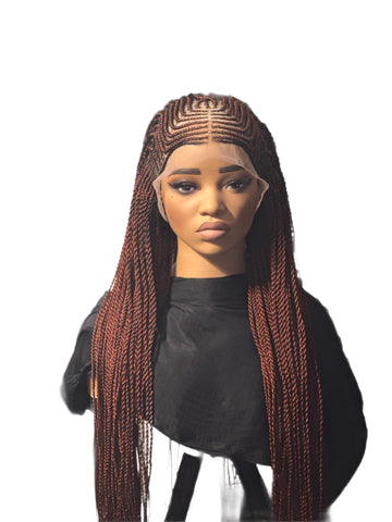 D1- Fulani Braided Lace Wig with baby hair