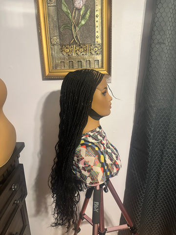 D7-Boho Synthetic Braided Lace Wig