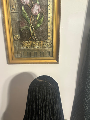 Side part cornrow braided wig